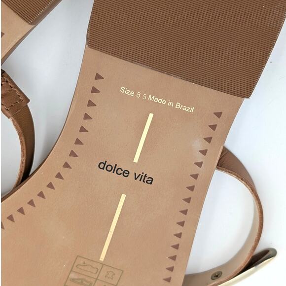 Dolce Vita Wink Toe-Ring Slide Flat Sandals Saddle Leather Size US8.5 EU39 - Picture 10 of 12